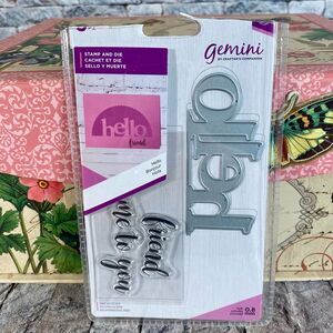 Gemini Crafters Companion Hello Stamp Die Set 3.7 by 1.6 Card Making Scrapbooks